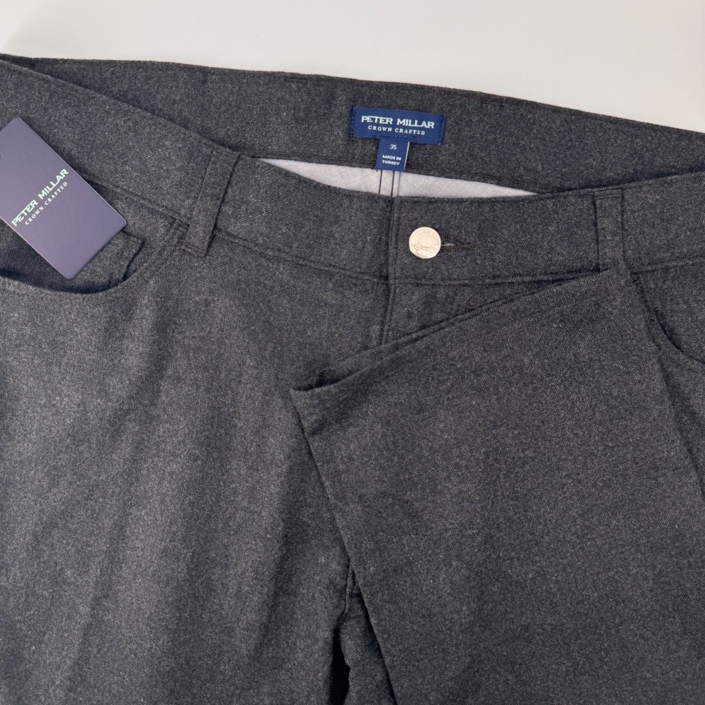 Peter Millar Excursionist Flex Crown Crafted Pants Mens 35 Grey Wool 5-Pocket